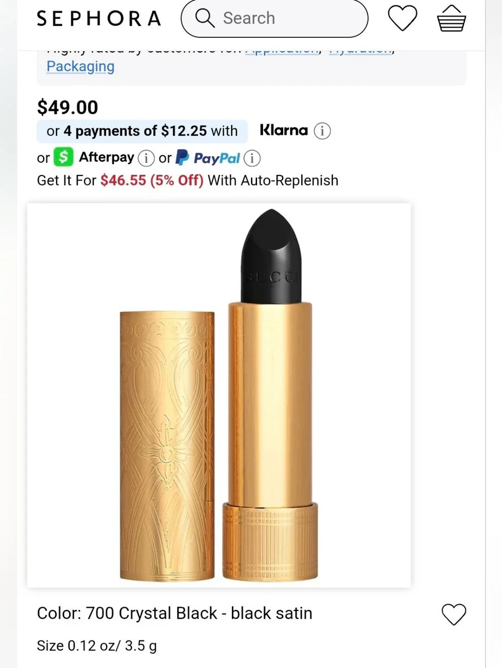 2 Gucci Crystal Black Lipsick